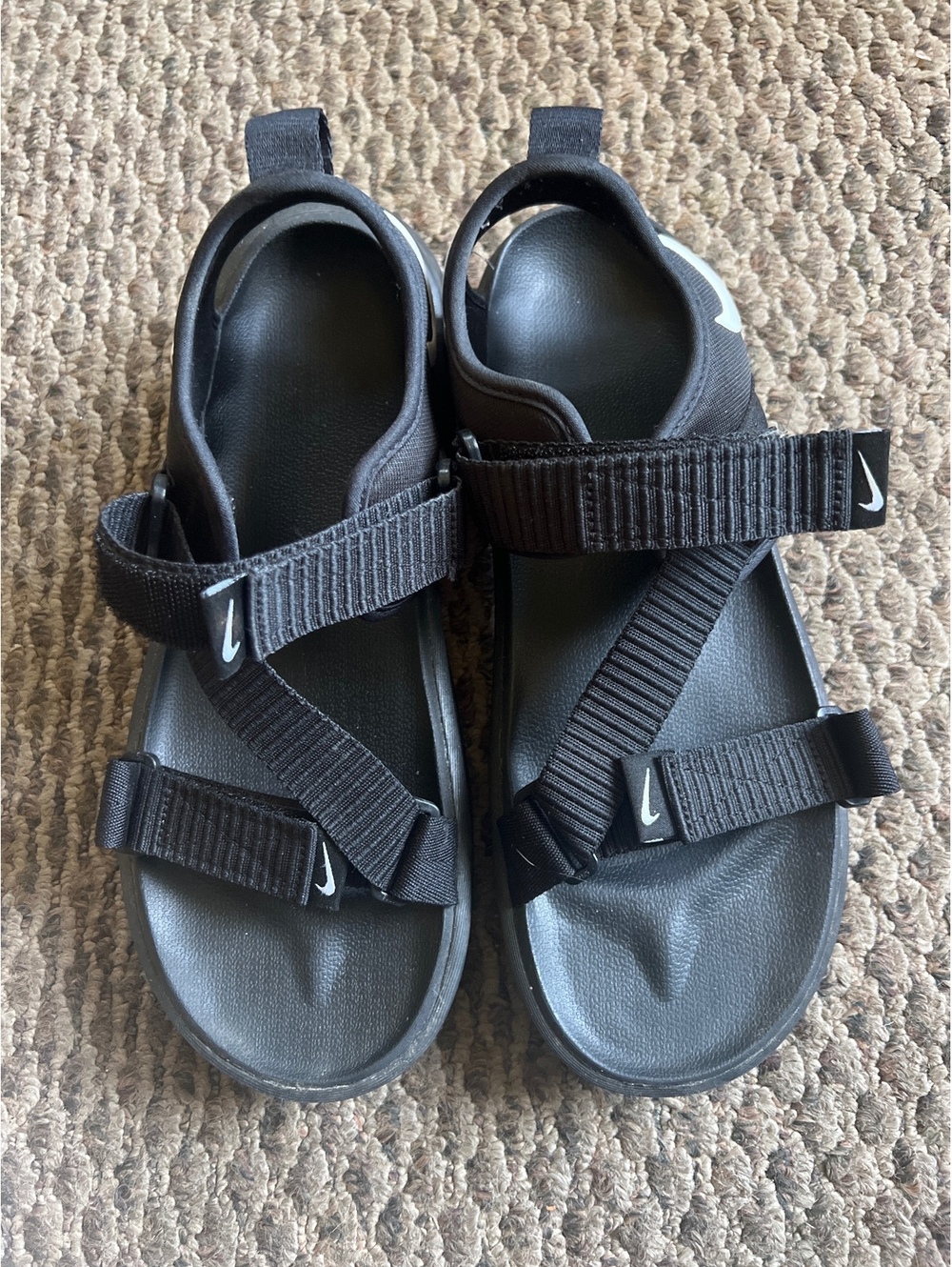 Nike Black Adjustable Strap Sandals Size US 11